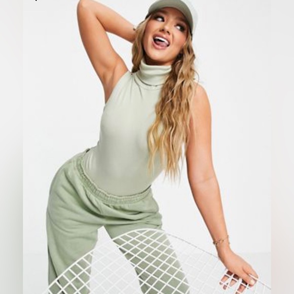 Asos Turtle Neck Bodysuit - Sage Green US12 - Picture 4 of 4